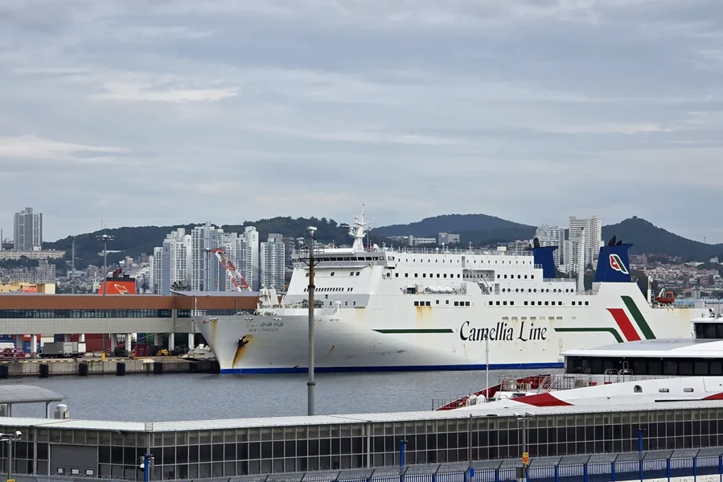 뉴카멜리아호 이용팁 - 부산항 국제여객터미널에 정박 중인 뉴카멜리아호