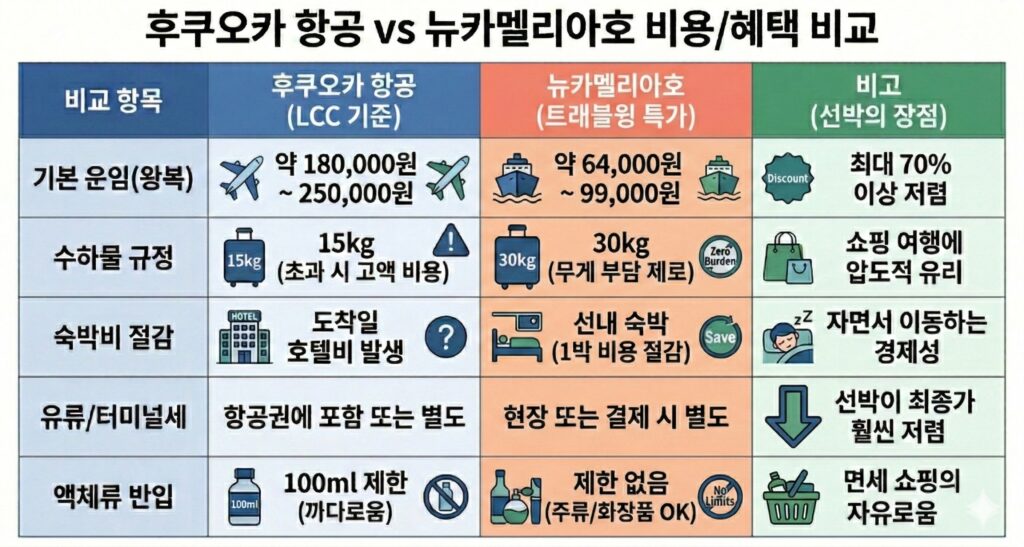 후쿠오카 배편 비행기 가격비교