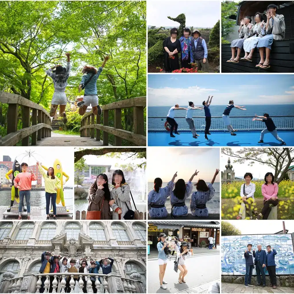 Happy and energized travelers enjoying a vibrant vacation booked through Travel Wing travel agency.